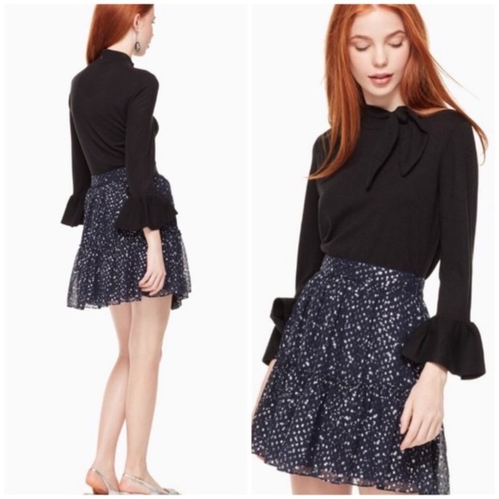 Kate Spade Navy Night Sky Starry Dot Skirt Size 4